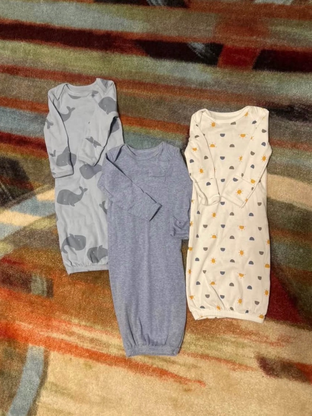 3-Pack Newborn Long Sleeve Sleep Gowns